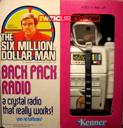 Original HELMET Back Pack Radio Vintage 1970s Kenner Six Million Dollar Man
